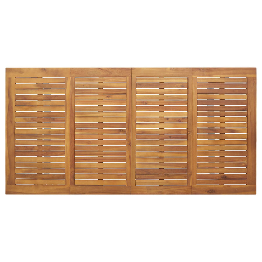 Tuin Eettafel Staal En Massief Acaciahout 180 x 90 x 75 cm Overhangend ontwerp