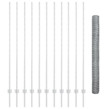 hekpalenset 22 stuks U-Channel 160 cm gegalvaniseerd staal, vidaXL hexagon hek 1,6x25 m gegalvaniseerd staal