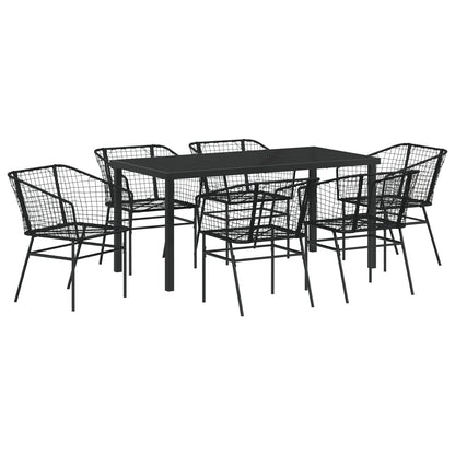 Set Van 4 Zwart Pe Rattan Middel Uv-Bestendig Tuinstoel