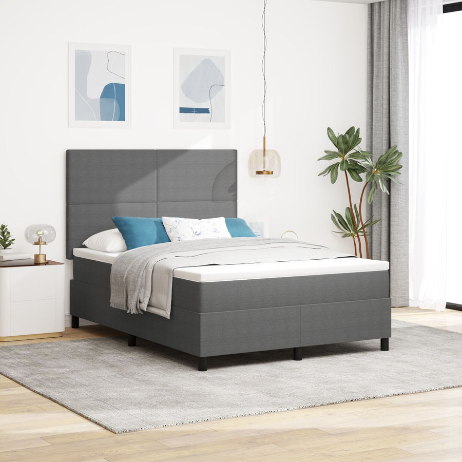 Boxspringbed Met Matras Lichtgrijs 140X200 Cm Corduroy Stof