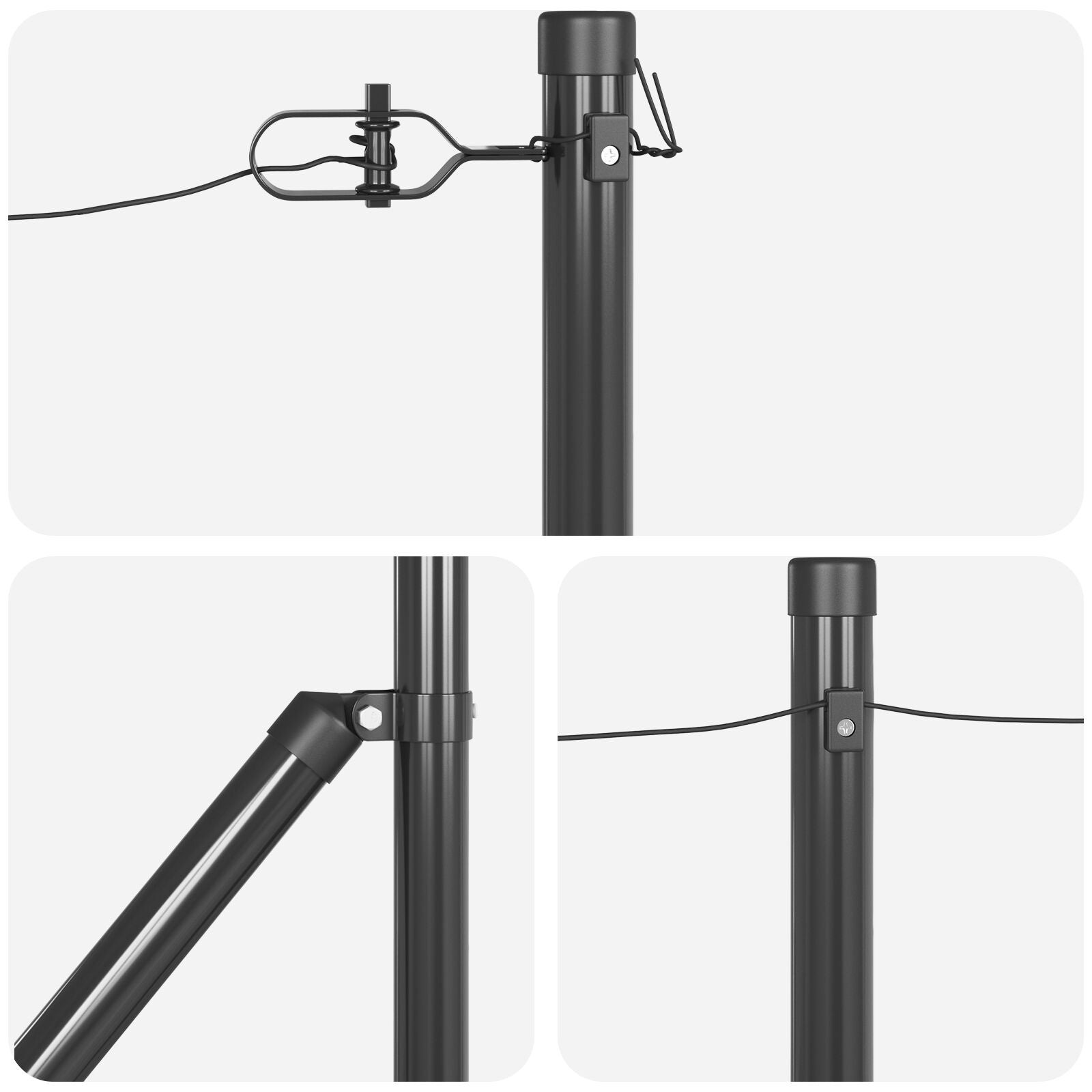 Hekpalen Met Spie 26 Stuks Ø32 Mm Gegalvaniseerd Staal Grijs 80 cm 26x spijkerpost