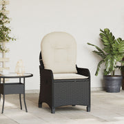 Lounger with cushion Black 56 x 66 x 95 cm poly rattan