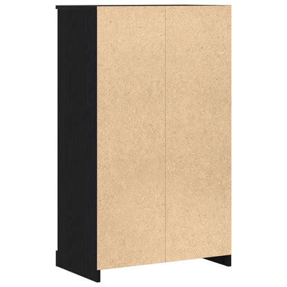 Hoge Kast Zwart Eiken 60X35.5X103.5 Cm Bewerkt Hout