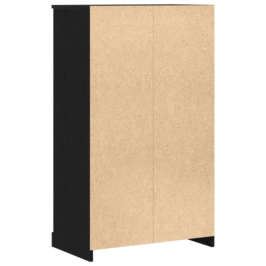 Hoge Kast Zwart Eiken 60X35.5X103.5 Cm Bewerkt Hout