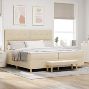 Boxspring bed 200x200 cm crème stof