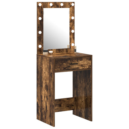 Kaptafel Met Led-Verlichting Gerookt Eiken 50 x 41 x 135 cm