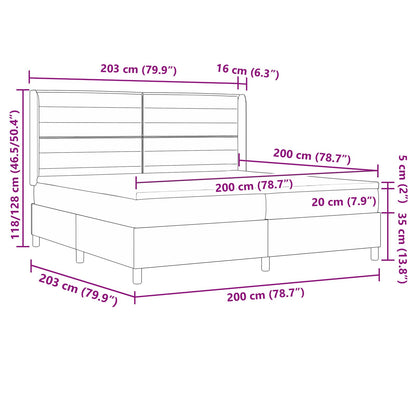 Boxspring Bed Met Matras Taupe 200X200 Cm Stof Blauw