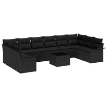 11-Delige Tuinbankset Met Kussens Beige Poly Rattan