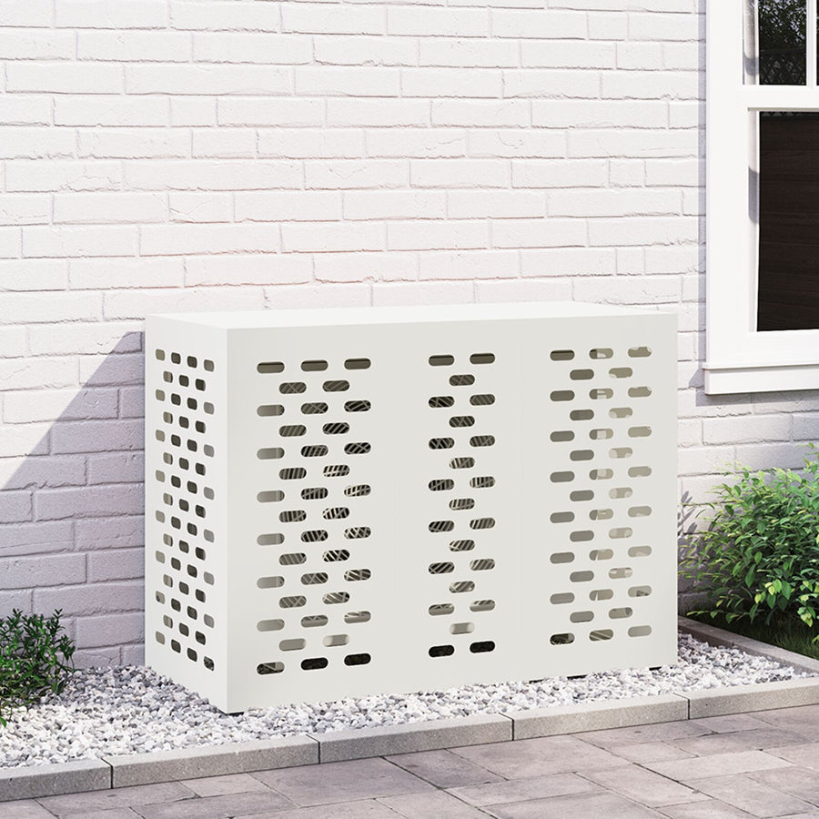 Airconditioner Beschermhoes Staal Wit 110 x 50 x 80 cm