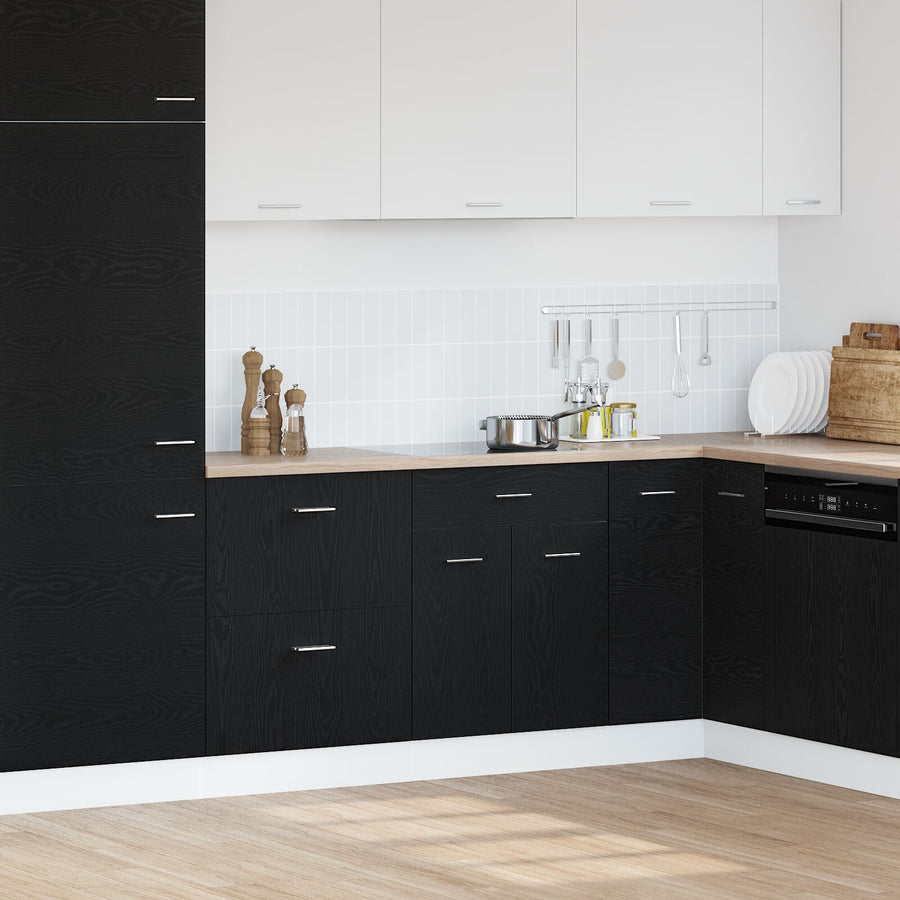 Zwarte Eiken Lades Onderkast - 60X46X81.5 Cm Gemaakt Van Bewerkt Hout