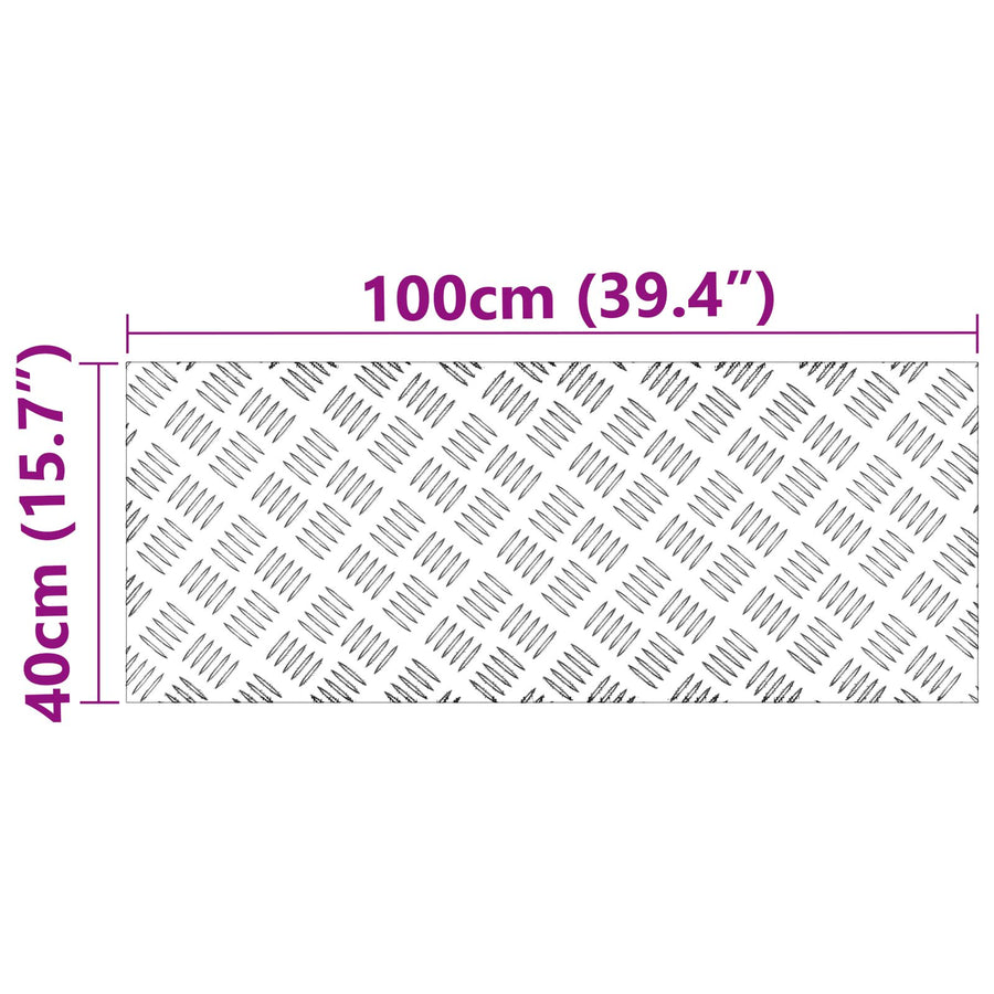 Aluminium Ruitplaatjes 4 St Antislip 100X40 Cm 100 x 40 x 0.2 cm Rechthoekig