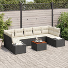 Garden Sofa Set with Cushions 8 pcs Black poly rattan