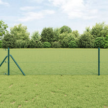 Gelaste Draadomheining Met 7 Palen Groen 0.8X10 M Staal Gegalvaniseerd Staal