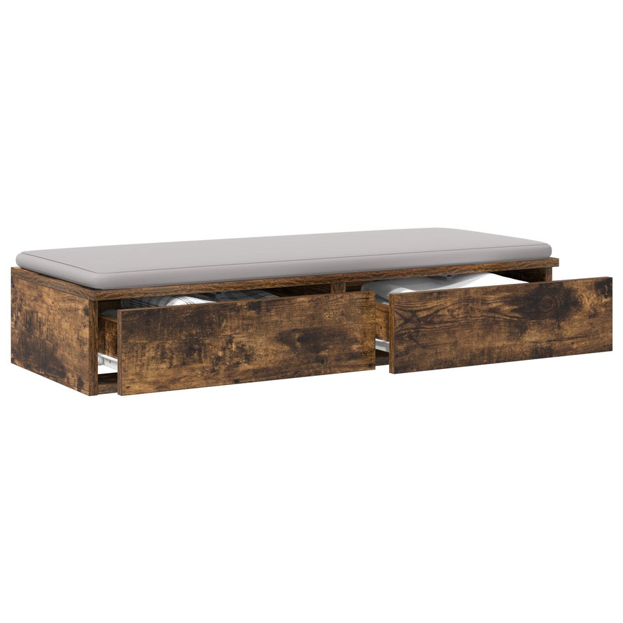 Bedlade 100X36,5X16,5 Cm Gelaagd Hout Gerookt eiken 100 x 36.5 x 16.5 cm