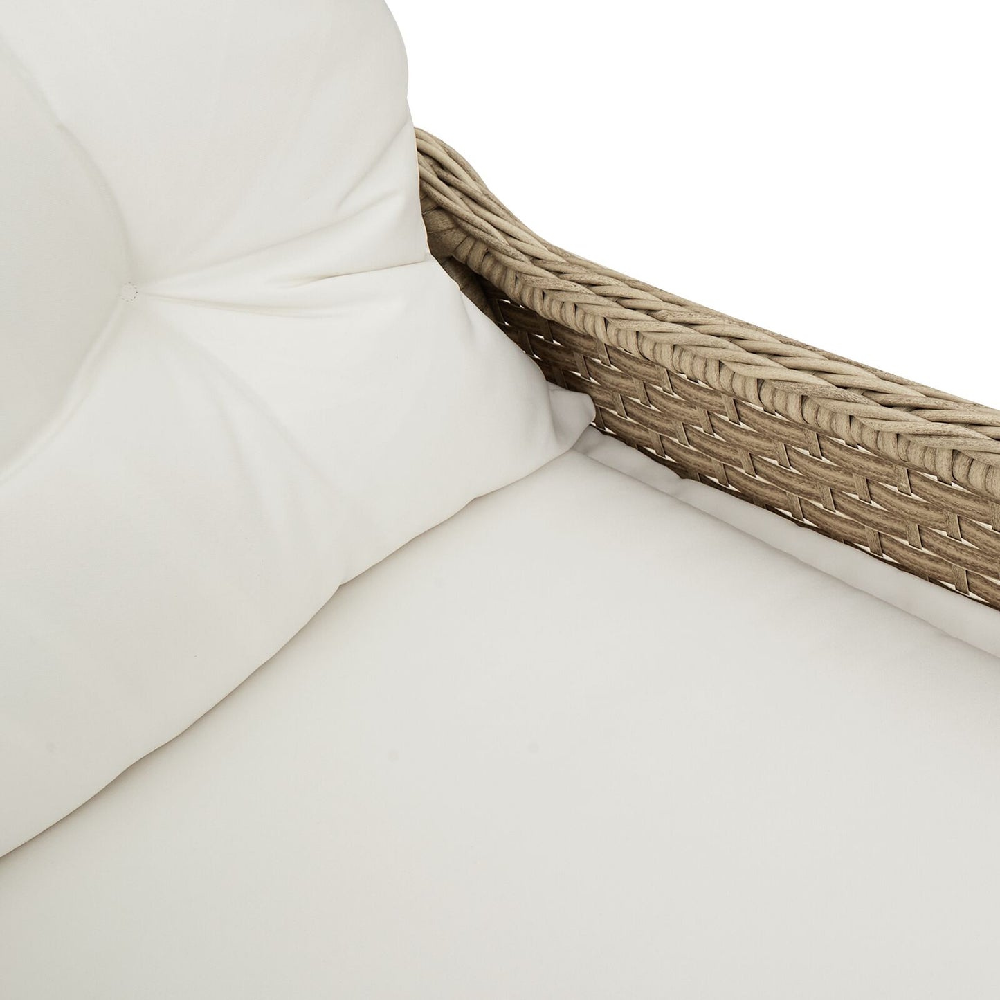Relaxstoel Met Kussen Poly Rattan Beige