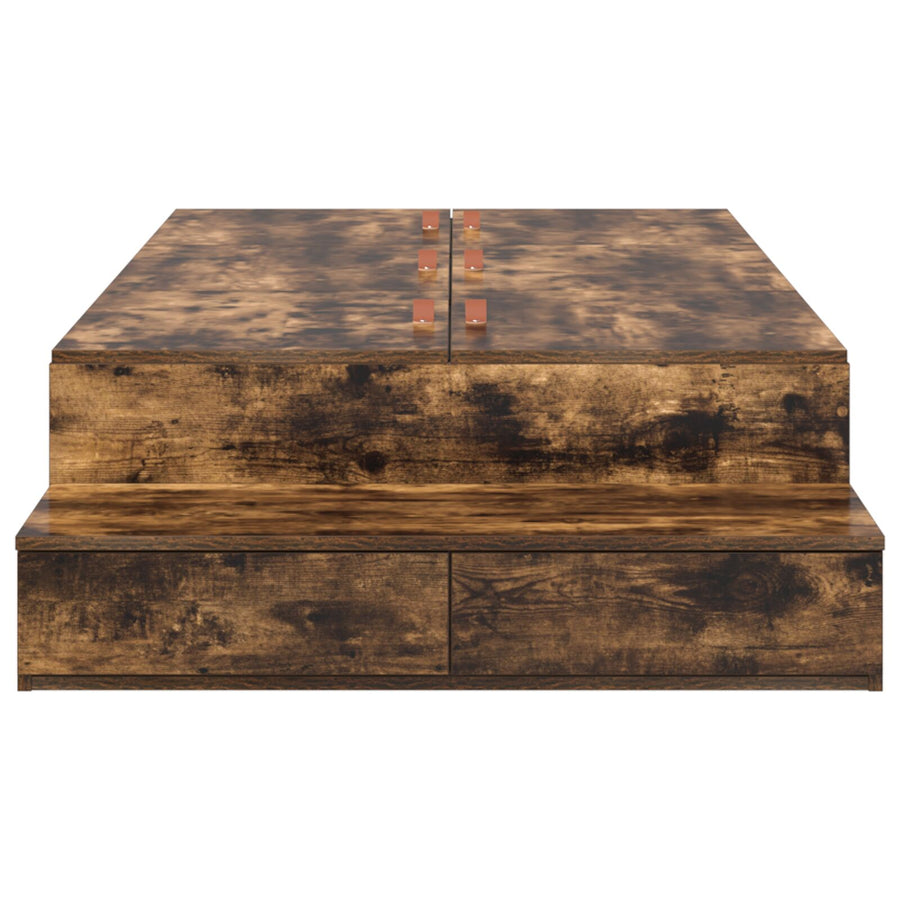 Opbergbedframe Gerookt Eiken Bewerkt Hout 236.5 X 90 X 31.5 Cm Artisanaal Eiken