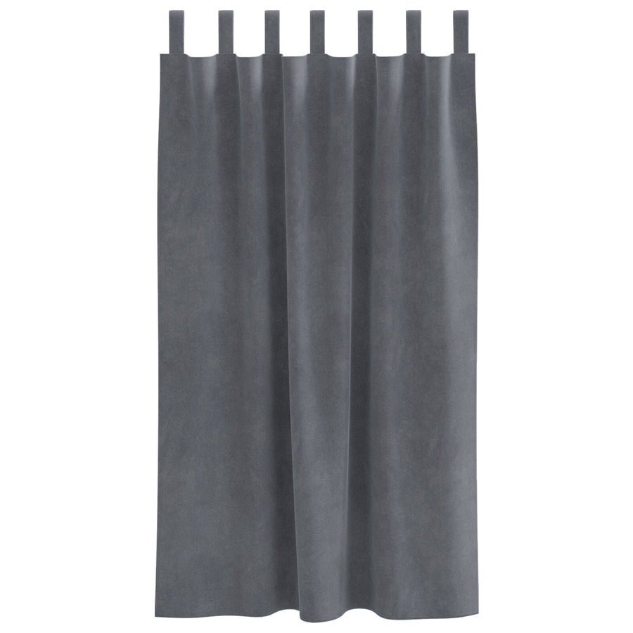 Zwarte Uitlaatgordijnen Met Hanglussen 2 Stuks Fluweel Super Lichtgrijs 140 x 175 cm met ophanglussen