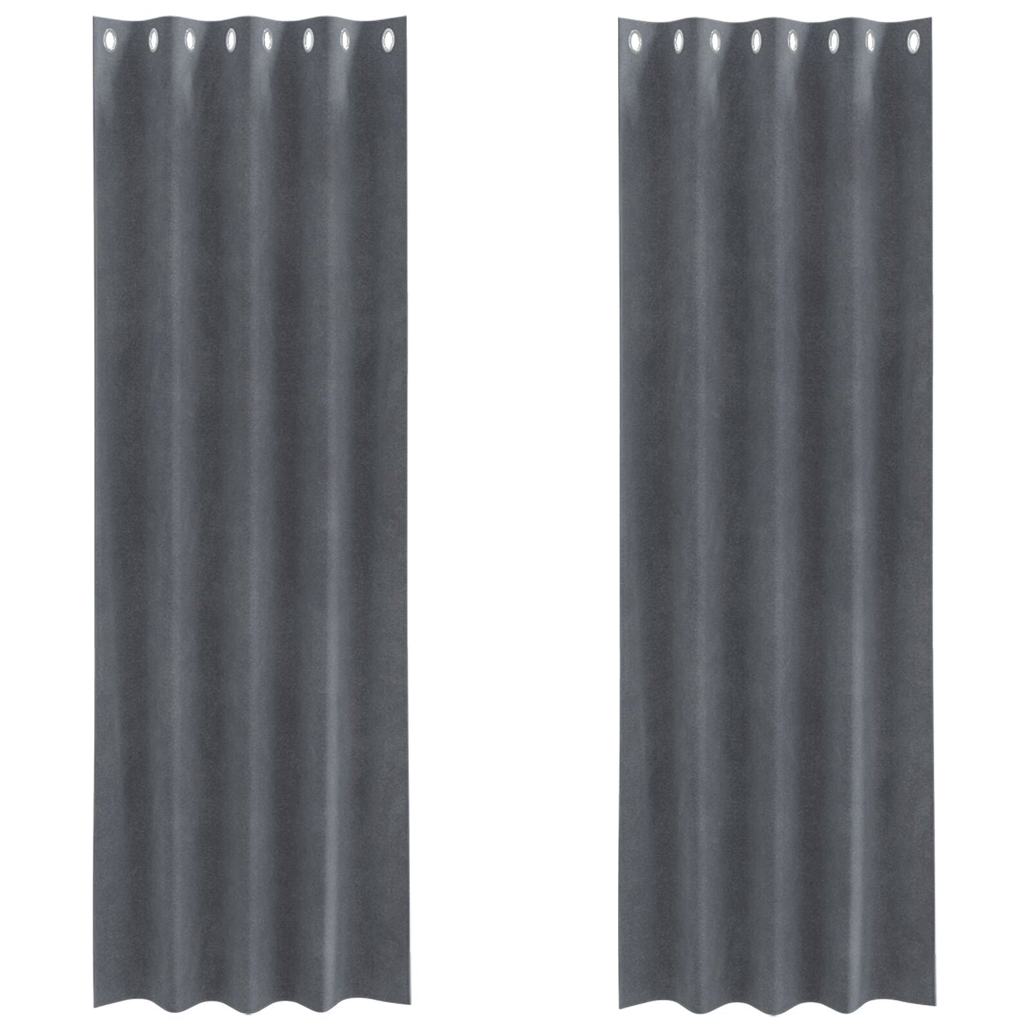 Zwartoutgordijnen 2 Stuks Velours Super Lichtgrijs 140 x 260 cm met oogjes