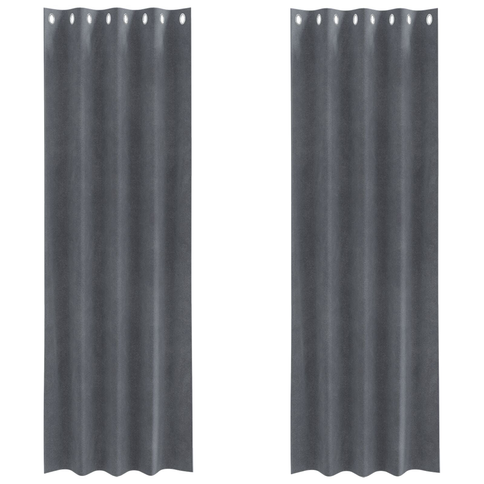 Zwartoutgordijnen 2 Stuks Velours Super Lichtgrijs 140 x 260 cm met oogjes