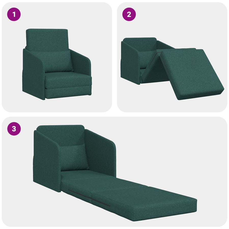 Vloer Sofa Bed 2-In-1 65X80X83 Cm Stof Donkergroen