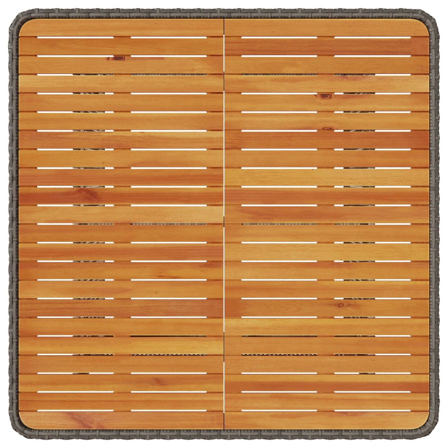 3-Delige Tuin Eetset Met Kussens Poly Rattan Acacia 100 cm Grijs 2 krukken