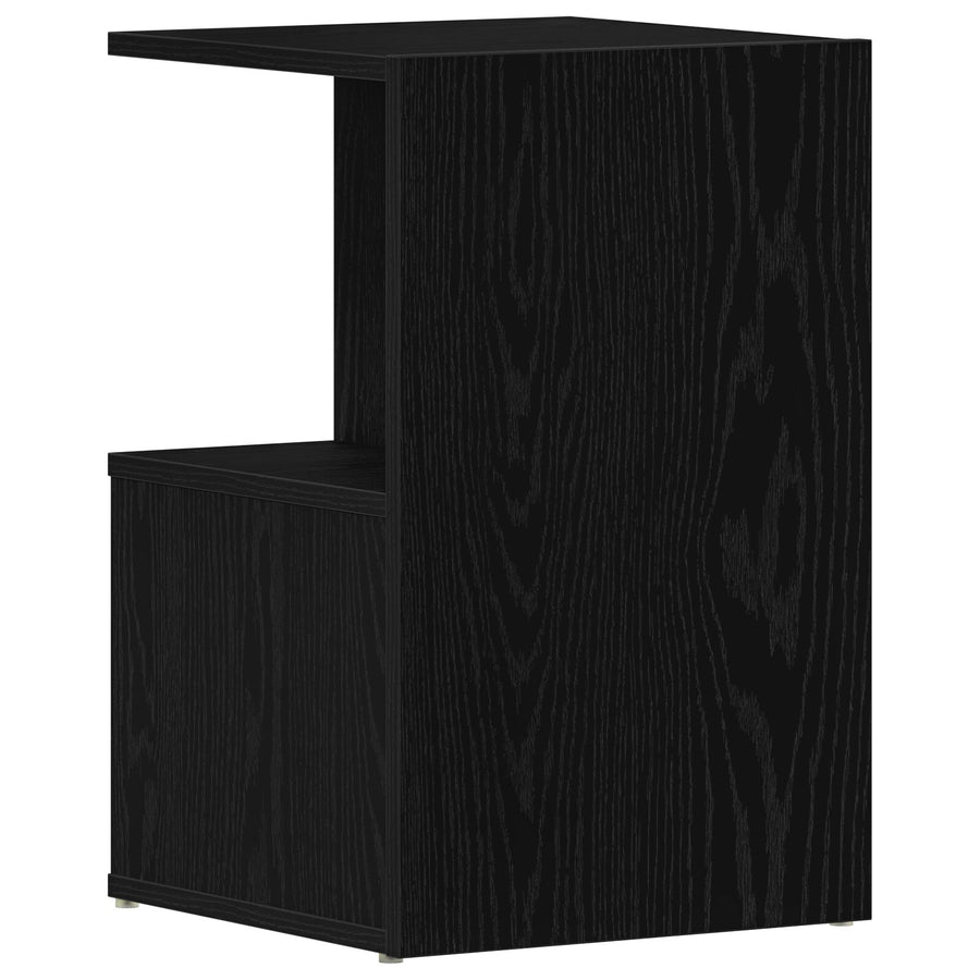 Nachtkastje Zwart Eiken 35X35X55 Cm Bewerkt Hout