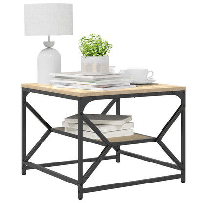 Salontafel Met Plank In – – Gemaakt Van Bewerkt Hout Sonoma eiken 51 x 50 x 40 cm