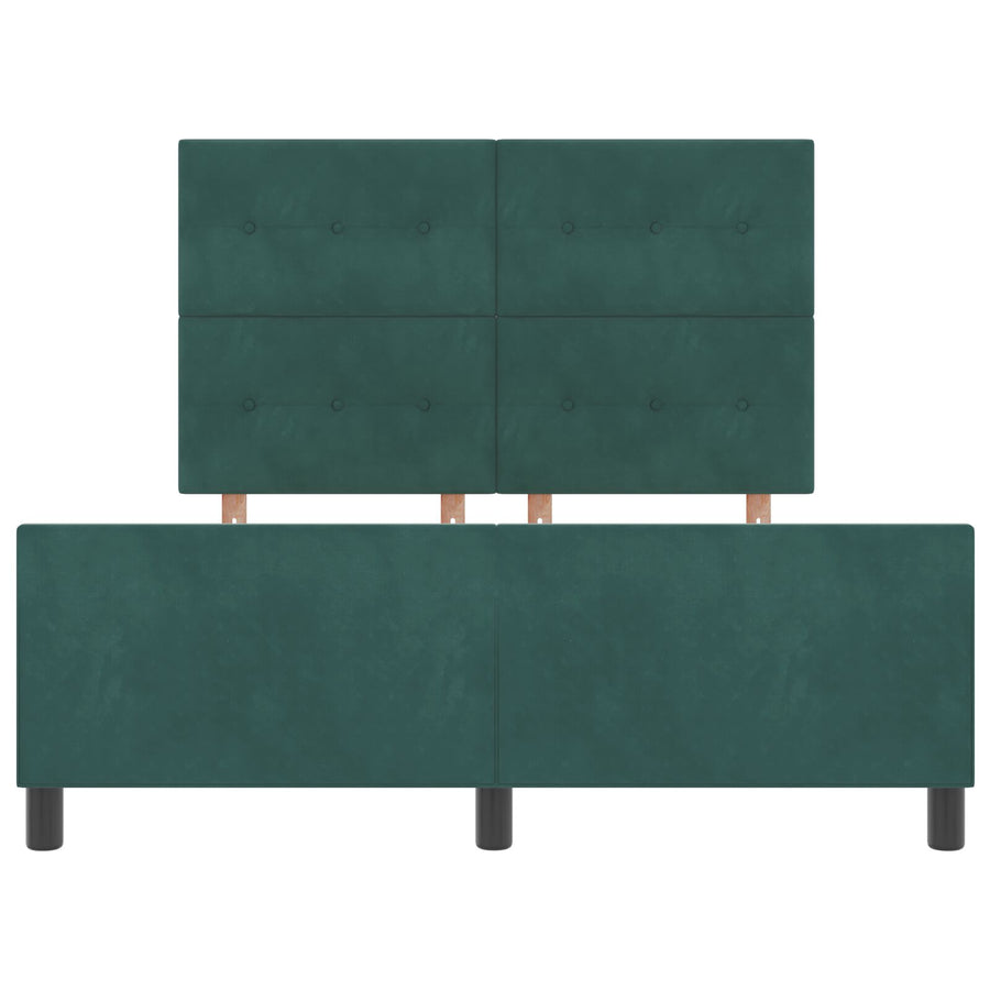 Donkergroene Fluwelen Bedbalk 140X190 Cm Crème