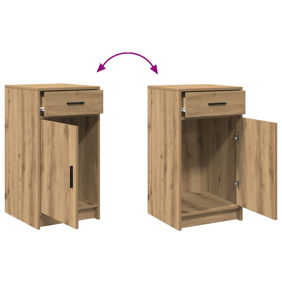 2-Delige Kaptafelset Met Led Artisan Eiken Hout