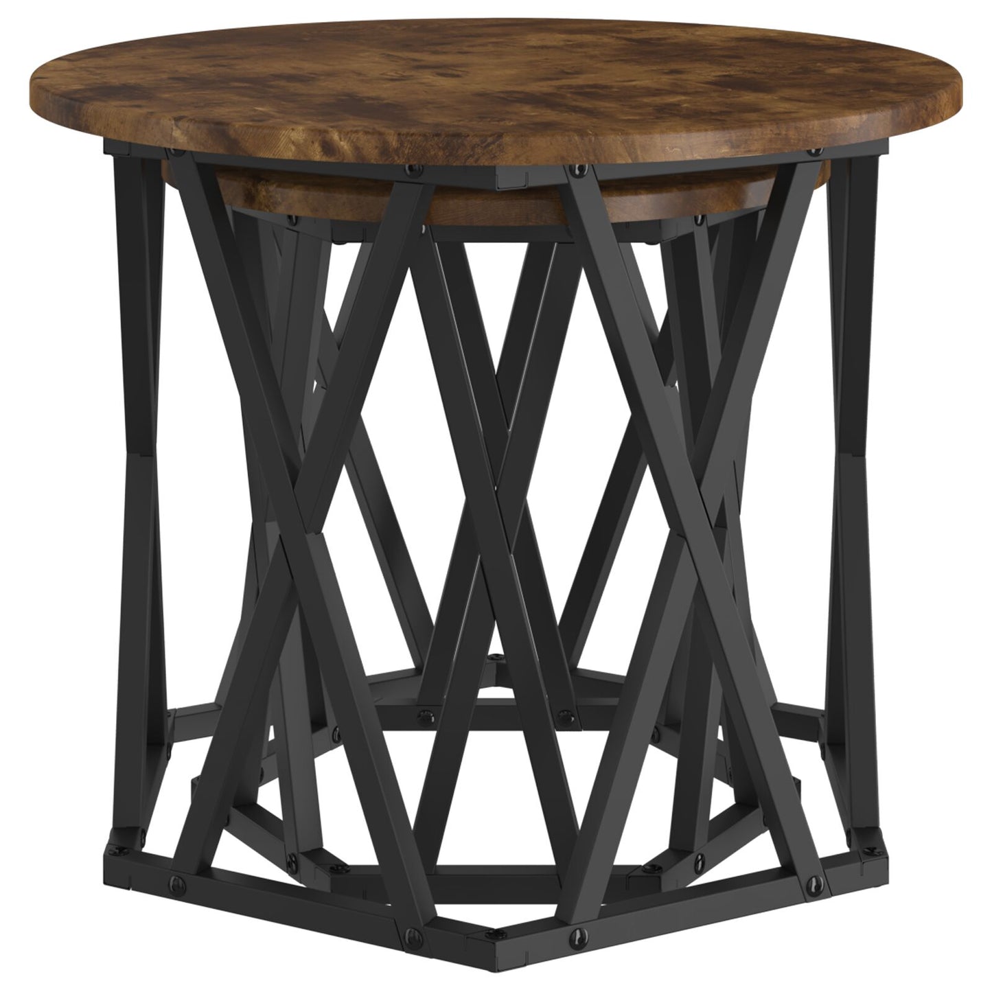 Nesting Bijzettafels 2-Delige Set Mdf Gerookt eiken