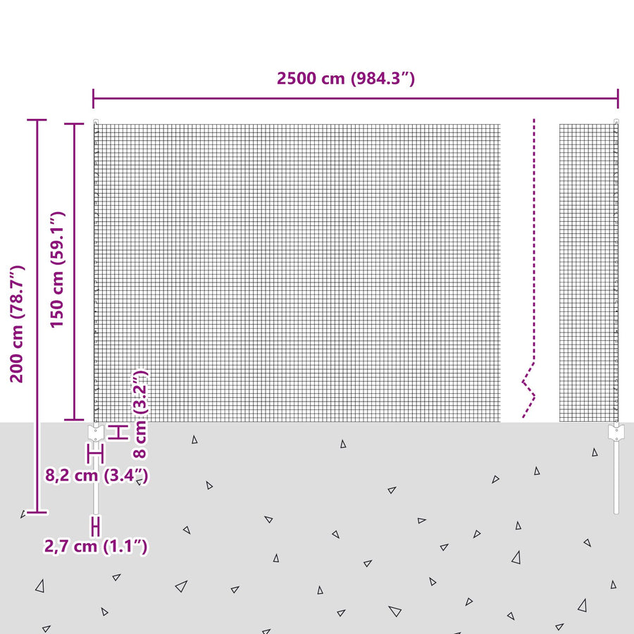 Gelast Draadhek Met 11 U Posts Groen 1.5X25 M Staal