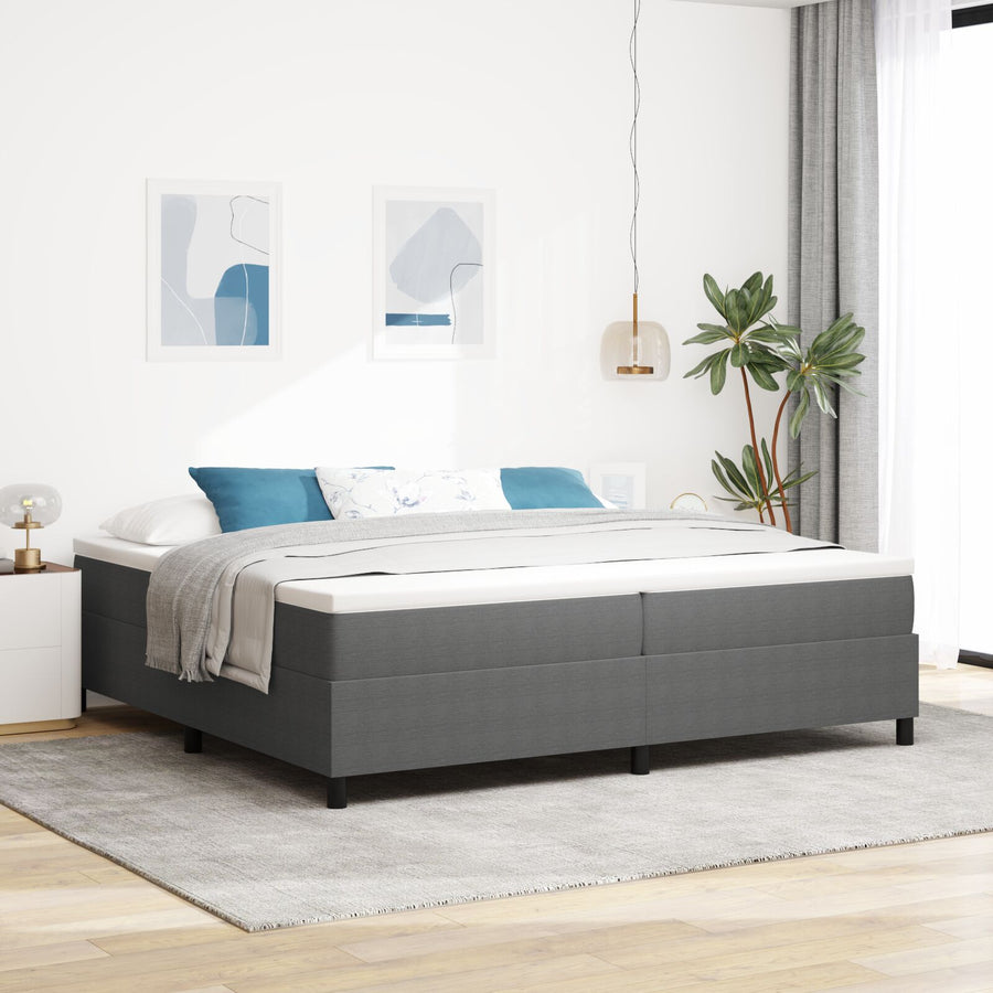 Boxspringbed Corduroy Stof Lichtgrijs 200 x 200 cm