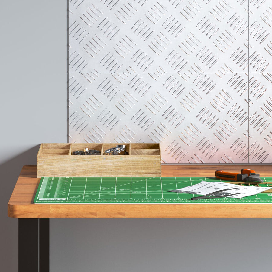 Aluminium Checker Plaaten 4 Stuks Antislip 40X20 Cm 40 x 20 x 0.3 cm Rechthoekig
