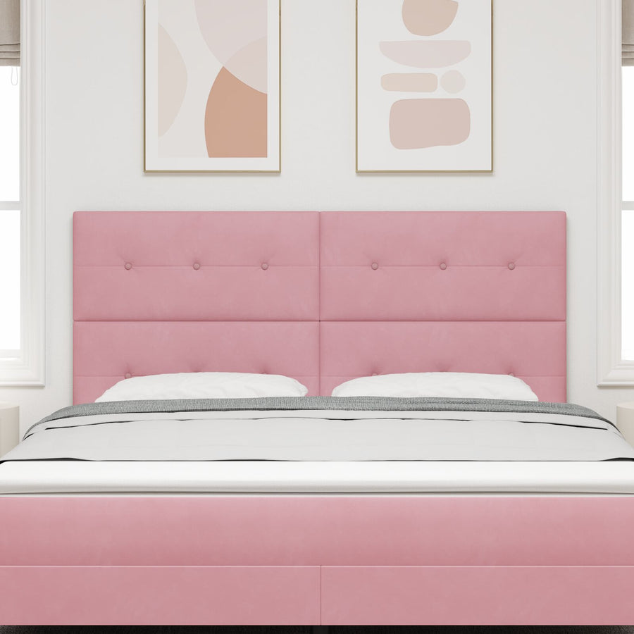 Hoofdbord Met Knopen Fluweel Roze 180 cm Hoog hoofdbord