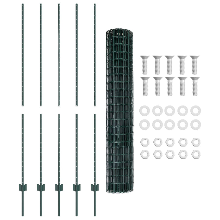 Euro Hek Set Van 2 Groen Poedergecoat Staal 10 X 1,6 M Duurzaam