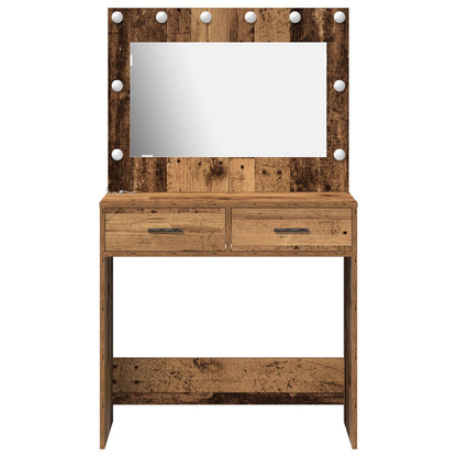 Kaptafel Met Led Lichten Oude Hout Rustiek hout 78,5 x 41 x 135 cm