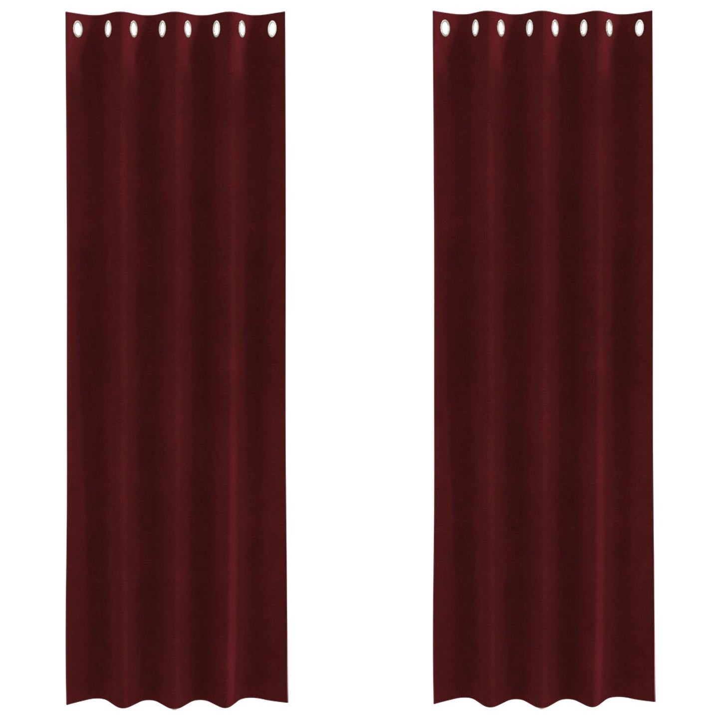 Zwarte Gordijnen 2 Stuks Wijnrood Fluweel Bordeauxrood 140 x 245 cm met oogjes