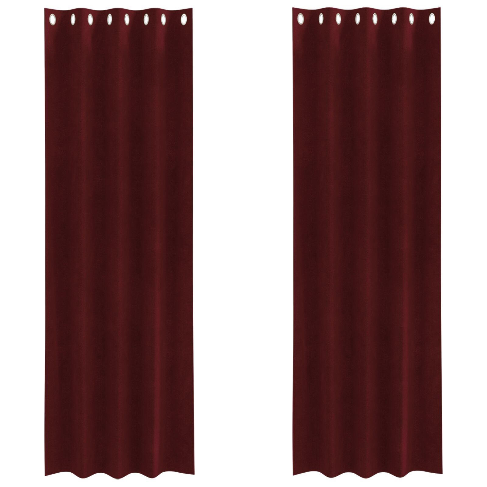 Zwarte Gordijnen 2 Stuks Wijnrood Fluweel Bordeauxrood 140 x 245 cm met oogjes