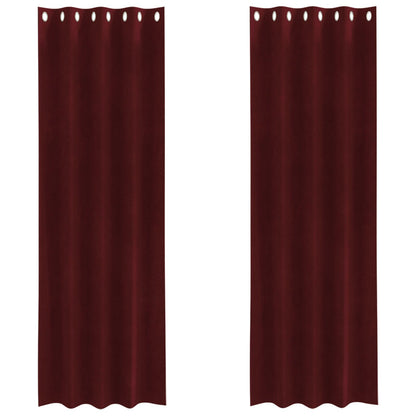 Zwarte Gordijnen 2 Stuks Wijnrood Fluweel Bordeauxrood 140 x 245 cm met oogjes