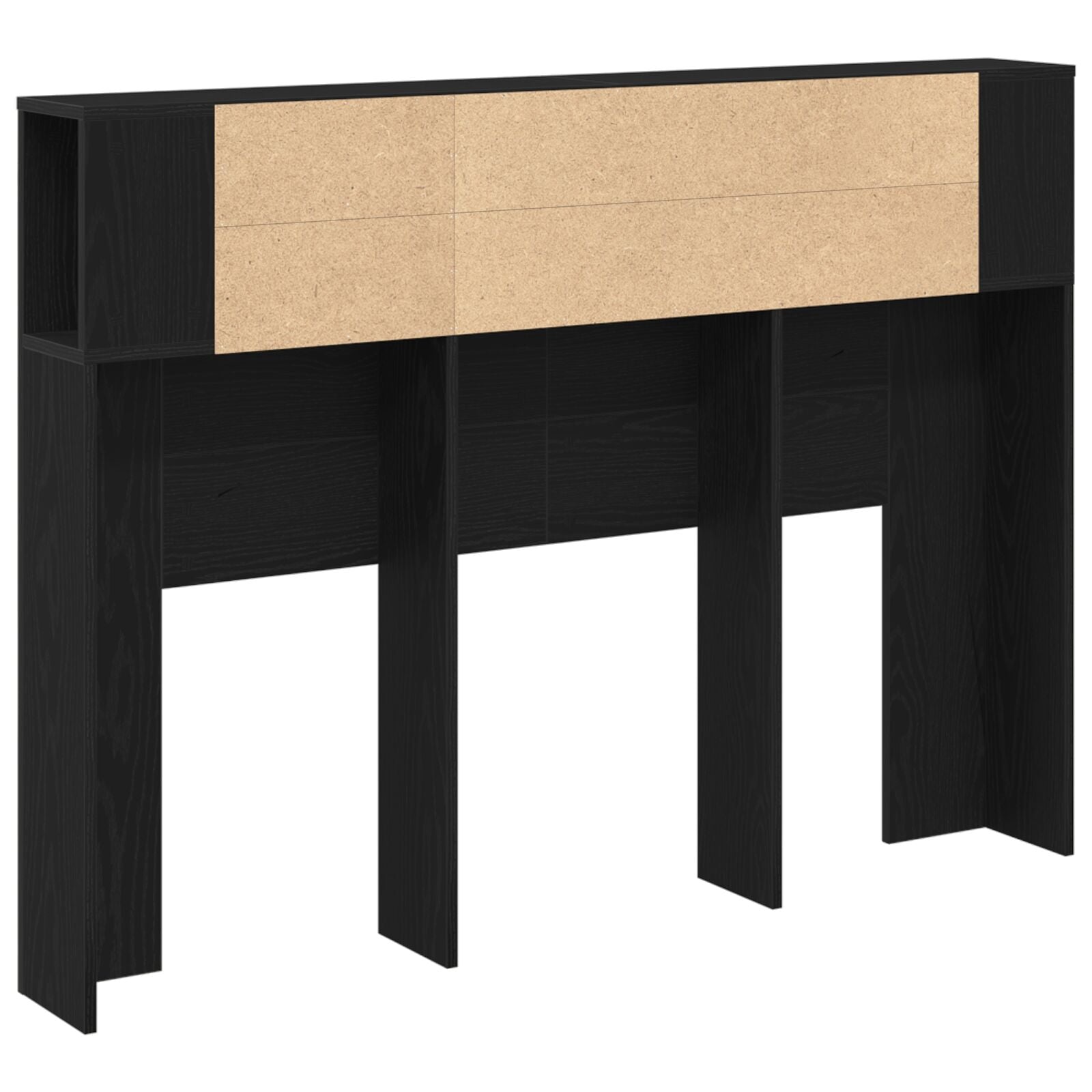Zwarte Eikenhouten Hoofdbordkast - 140X19X104.5 Cm - Gemaakt Van Engineered Wood