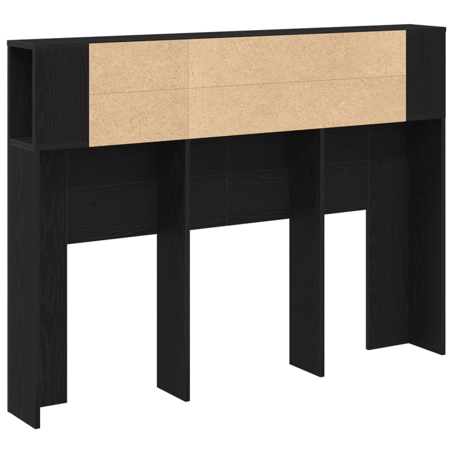 Zwarte Eikenhouten Hoofdbordkast - 140X19X104.5 Cm - Gemaakt Van Engineered Wood