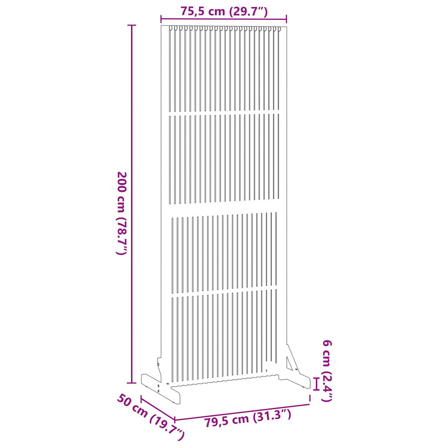 Privacyscherm Binnen/Buiten Massief Acaciahout 200 cm