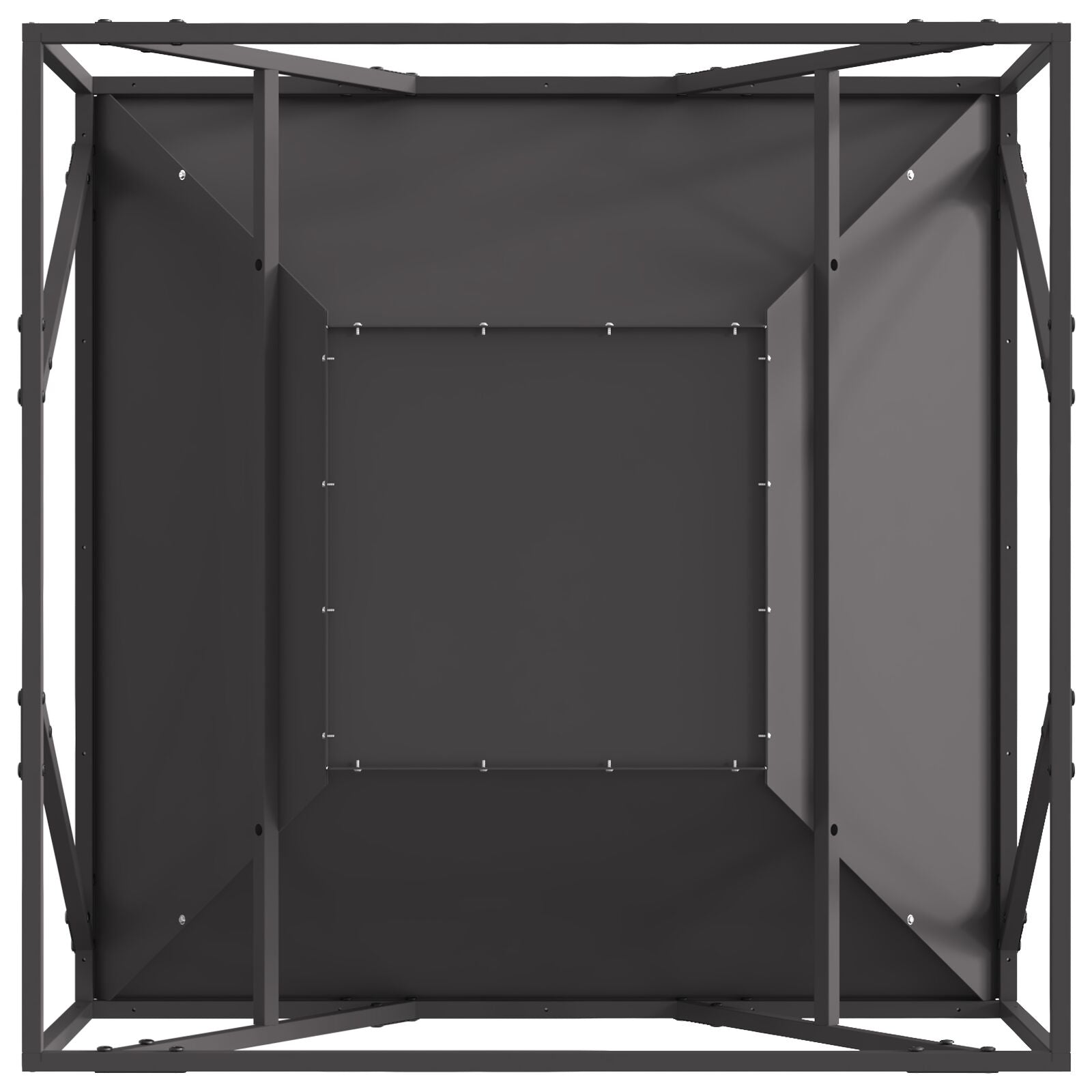 Vuurplaats Vierkant Zwart 80X80X40 Cm Staal
