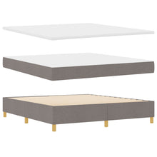 Boxspring Met Matras & Bank Stof Taupe 180 x 200 cm Knopgestikt