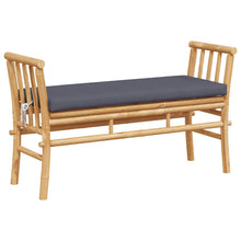 Tuinbank Met Kussen 110 Cm Van Bamboe Donkergrijs