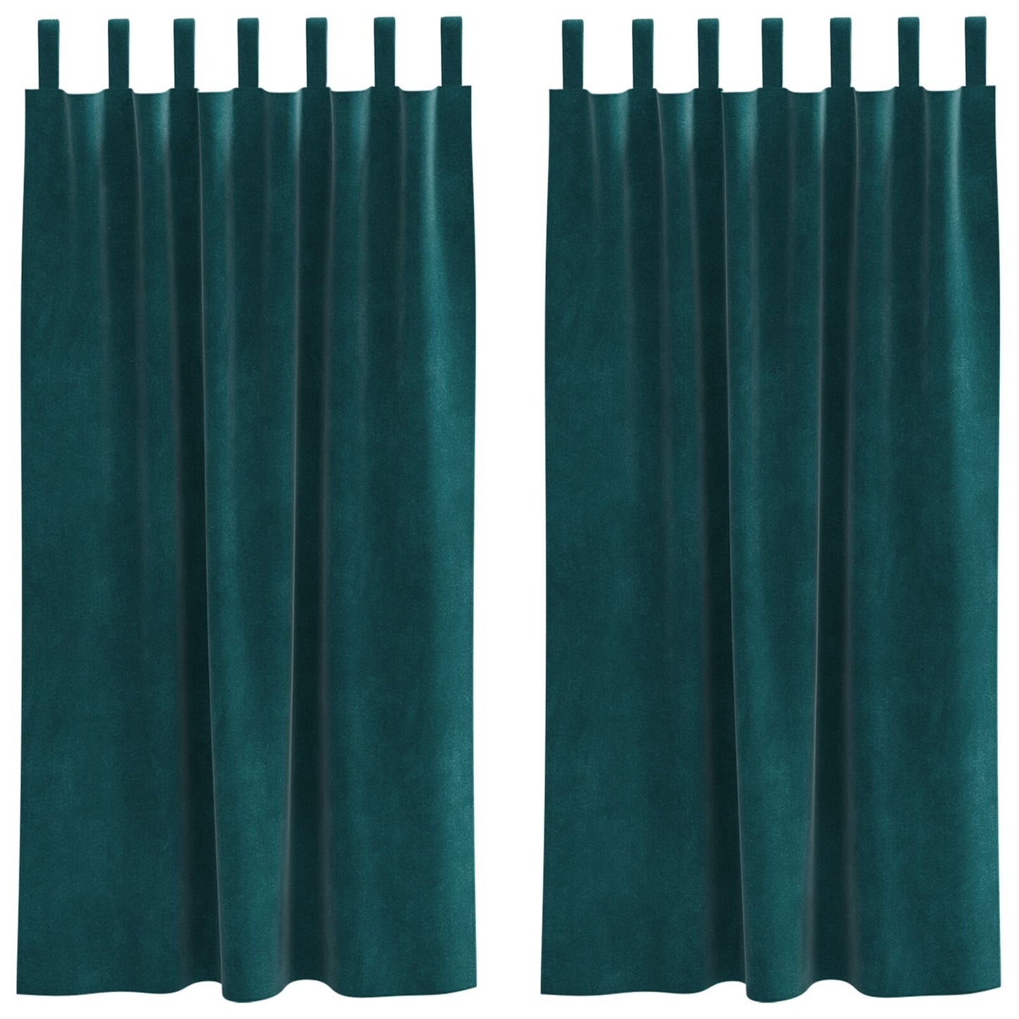 Blackout Gordijnen 2 Stuks Velours Donkergroen 140 x 175 cm met hanglussen