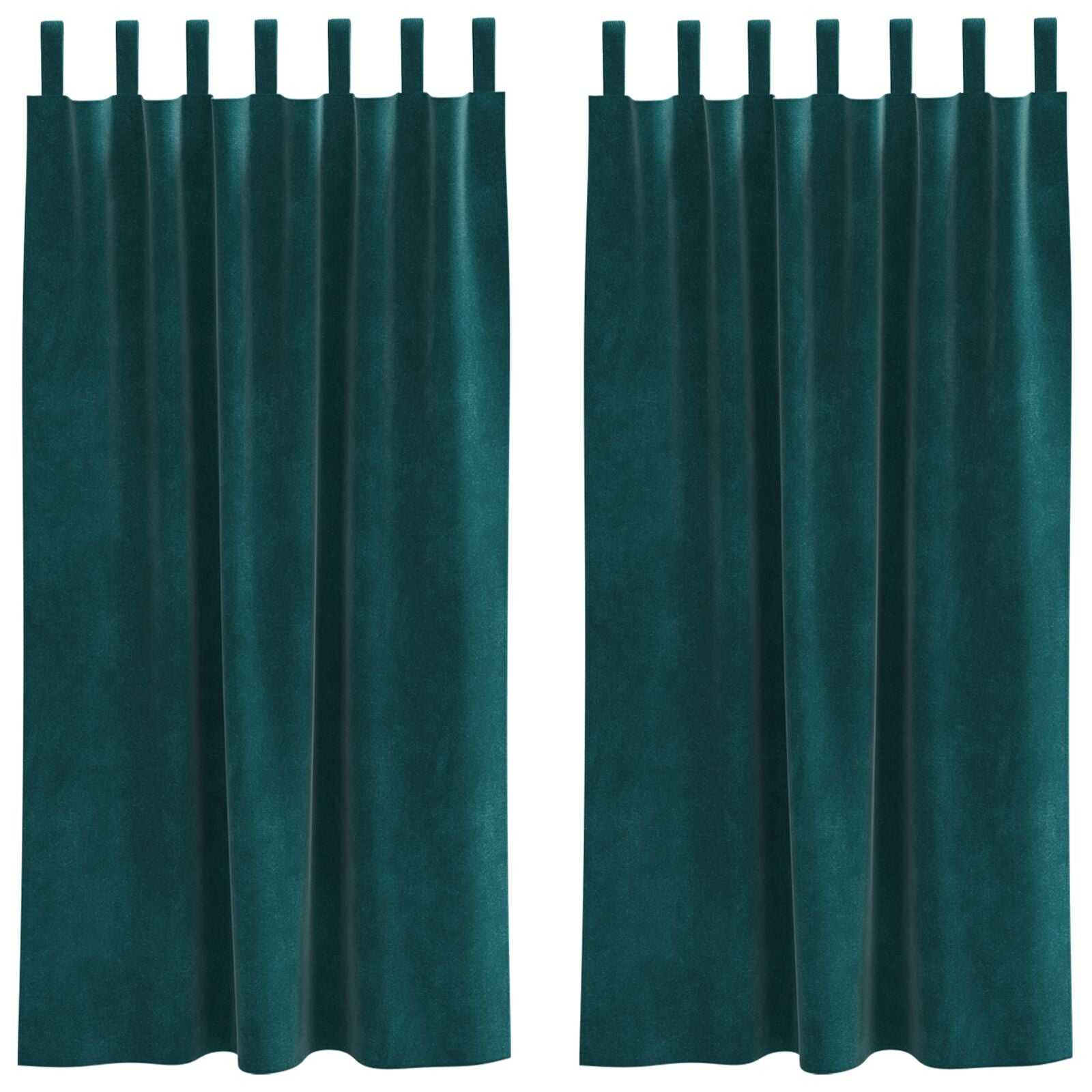 Blackout Gordijnen 2 Stuks Velours Donkergroen 140 x 175 cm met hanglussen