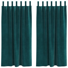 Blackout Gordijnen 2 Stuks Velours Donkergroen 140 x 175 cm met hanglussen