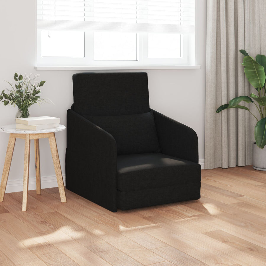 Vloersofa Bed 2-In-1 65X80X83 Cm Stof Zwart
