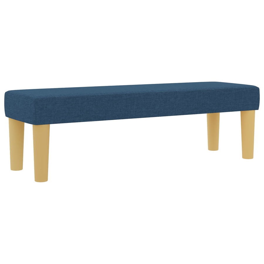 Boxspring Bed Met Matras & Bank Stof Blauw 160 x 200 cm Knopen geplooid